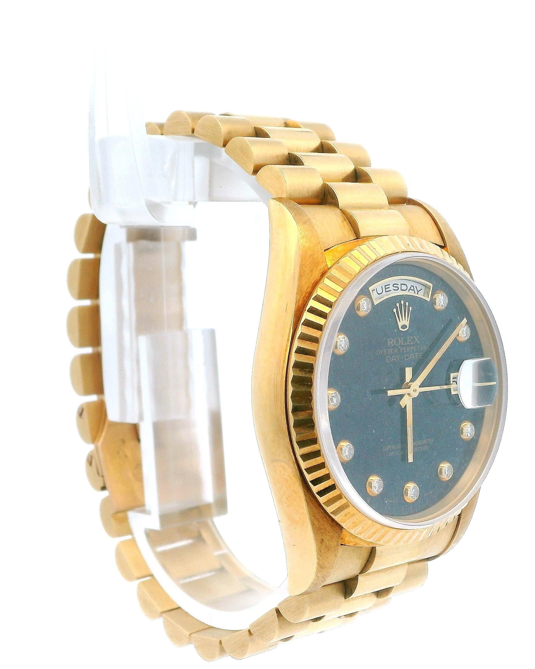 Rolex Day Date 18238 18K Yellow Gold Aventurine "pinball" Dial Watch
