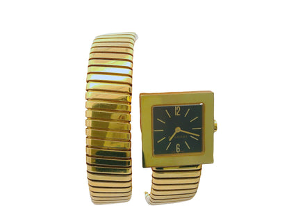 Bvlgari Tubogas SQ221TG Quadratto 18k Yellow Gold Vintage Watch