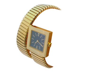 Bvlgari Tubogas SQ221TG Quadratto 18k Yellow Gold Vintage Watch