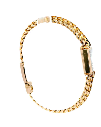 Patek Philippe 18k Rose Gold Square Spinal Link Hinged Back Watch