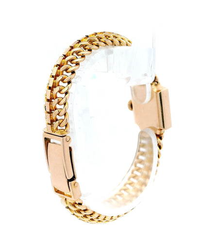 Patek Philippe 18k Rose Gold Square Spinal Link Hinged Back Watch