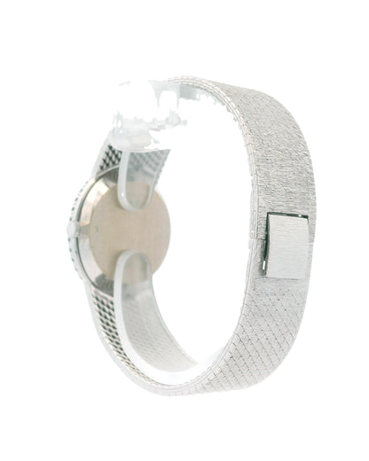 Piaget 18K White Gold Malachite Dial Diamond Bezel Ladies Watch
