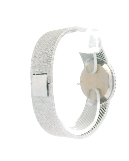 Piaget 18K White Gold Malachite Dial Diamond Bezel Ladies Watch