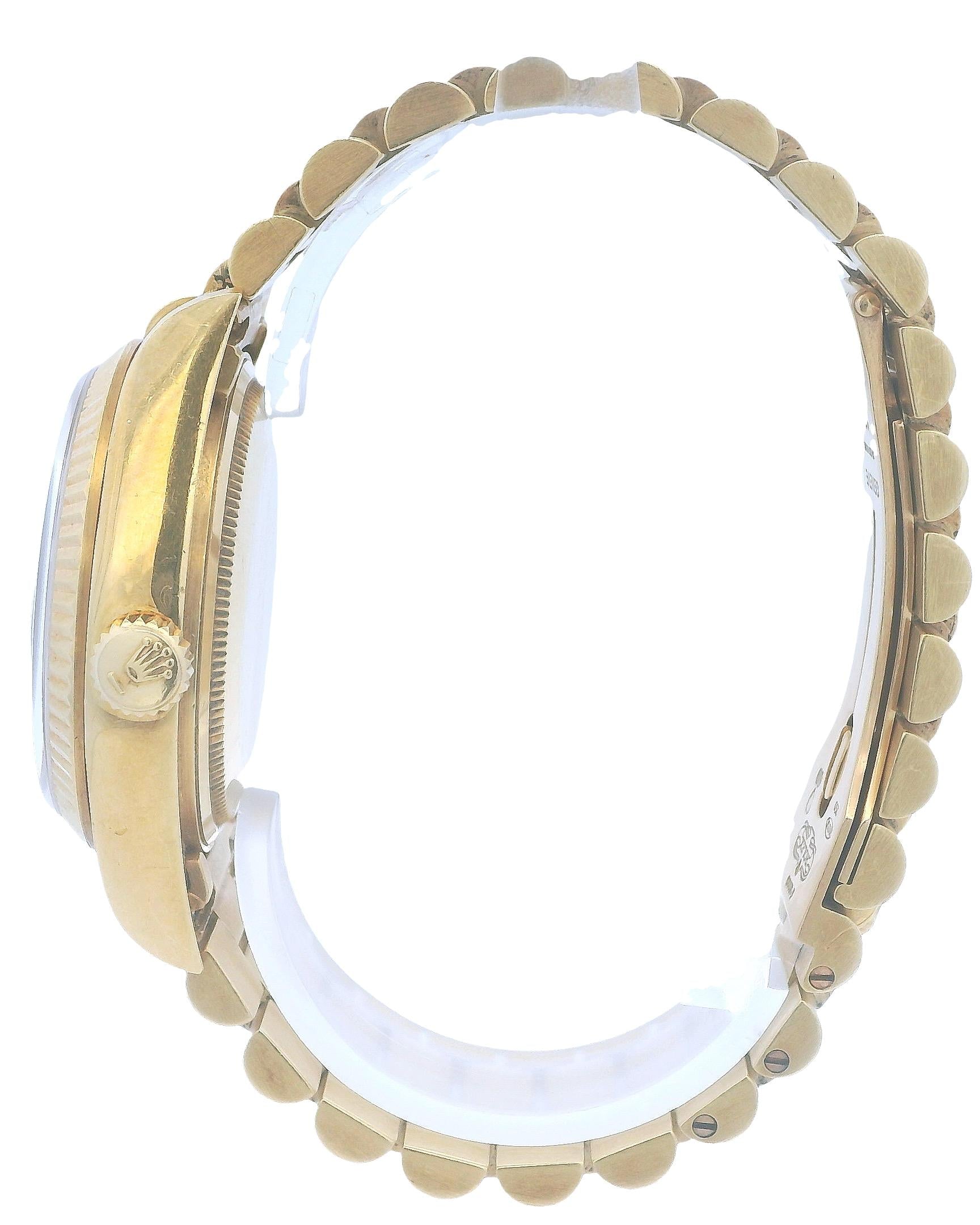 Day Date 18038 Red Stella String Diamond Dial 18K Yellow Gold