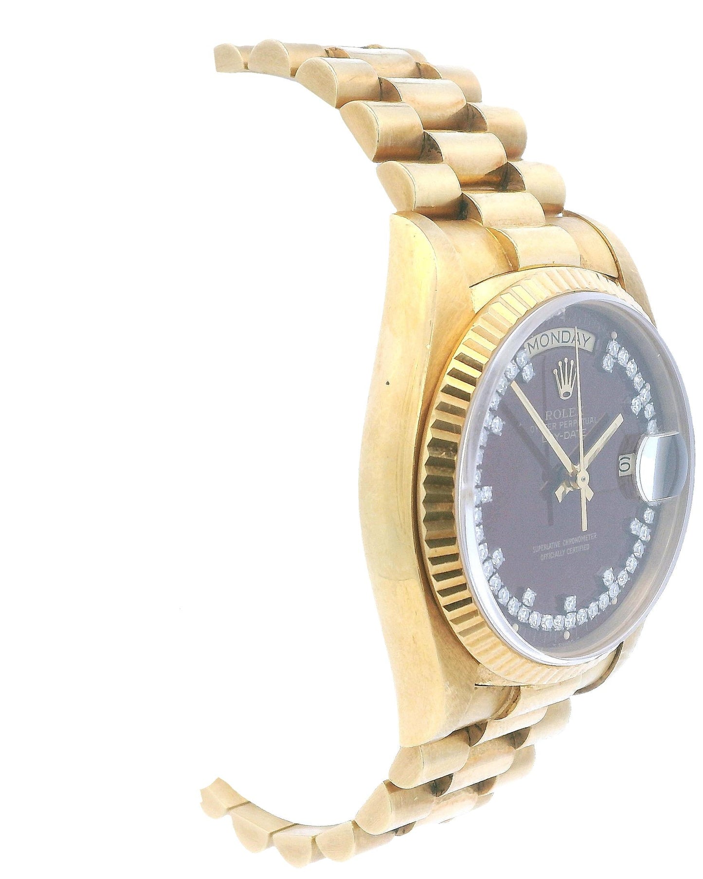 Day Date 18038 Red Stella String Diamond Dial 18K Yellow Gold