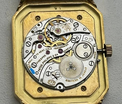 PATEK PHILIPPE 3814/1 MANUAL 18K YELLOW GOLD AND FACTORY DIAMONDS MEN WATCH