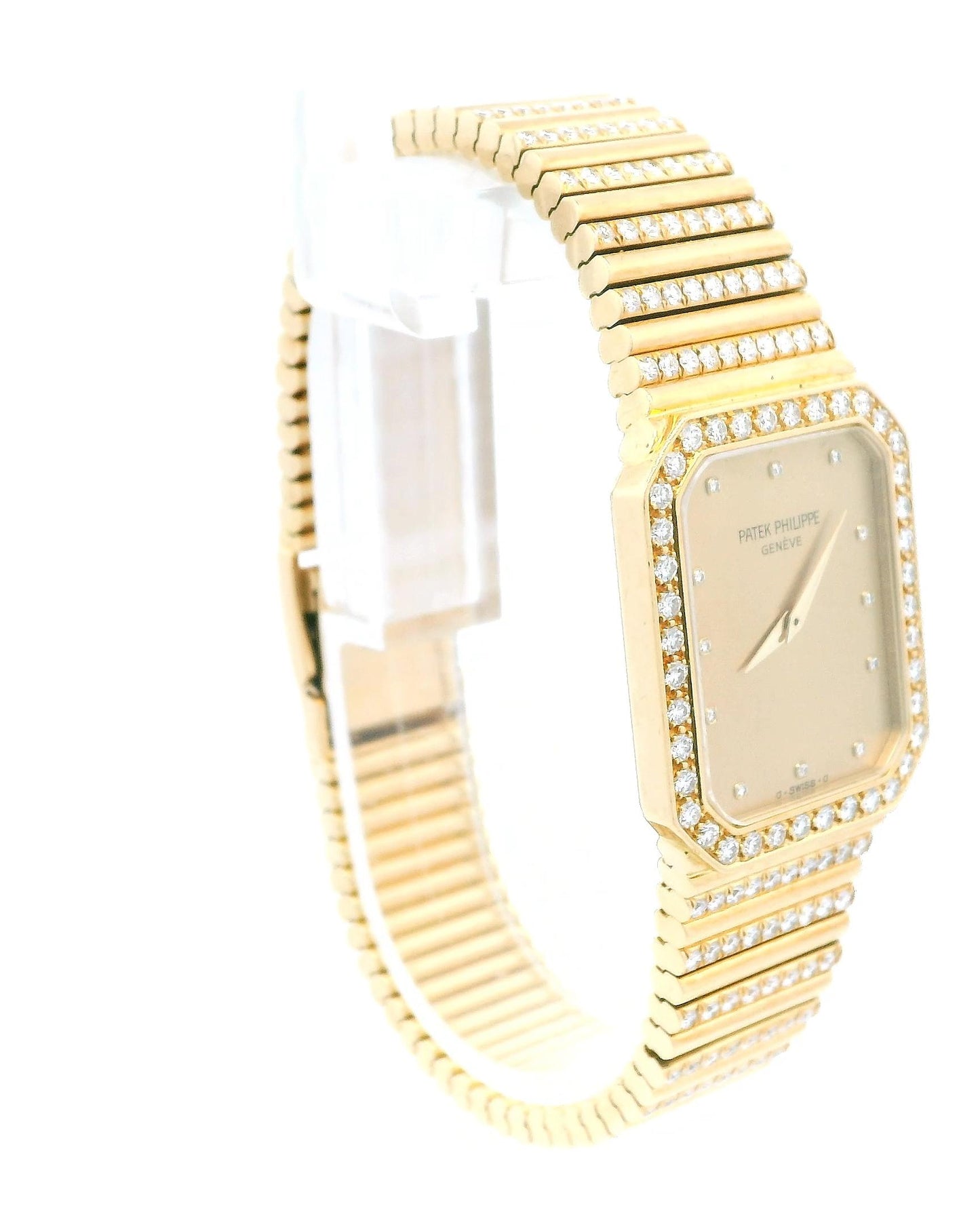 PATEK PHILIPPE 3814/1 MANUAL 18K YELLOW GOLD AND FACTORY DIAMONDS MEN WATCH