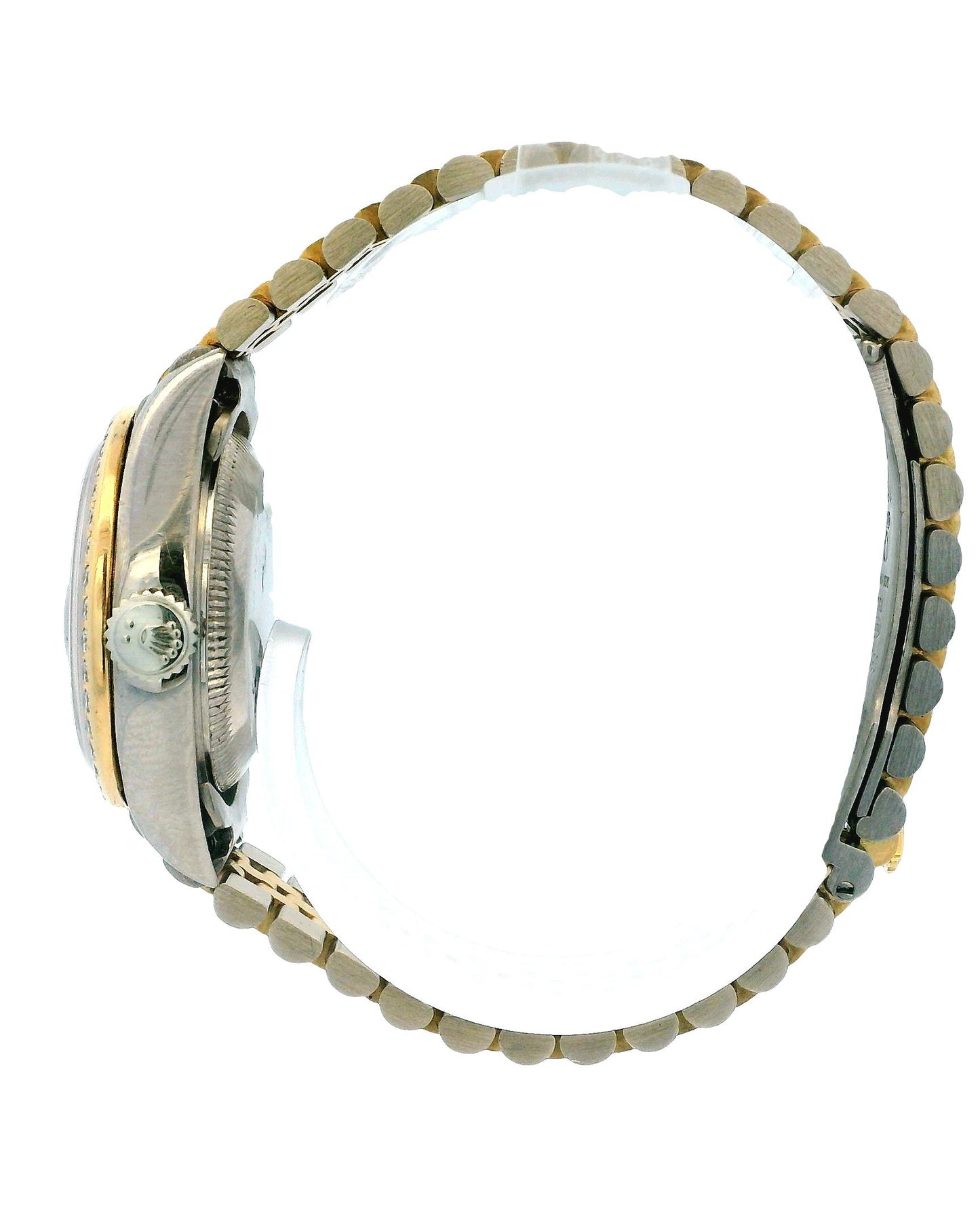 Rolex 69149 18k White & Yellow Gold Pavé Centre Links Diamond Bezel Ferrite Dial