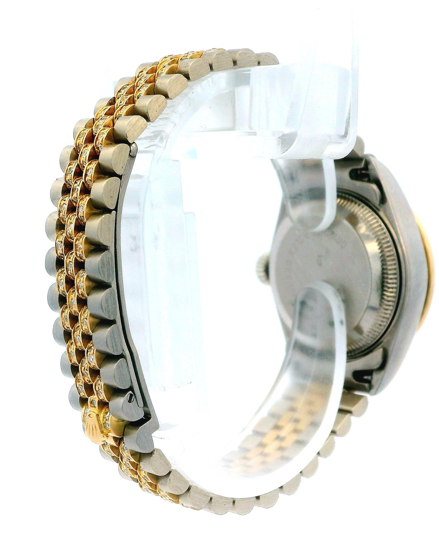 Rolex 69149 18k White & Yellow Gold Pavé Centre Links Diamond Bezel Ferrite Dial