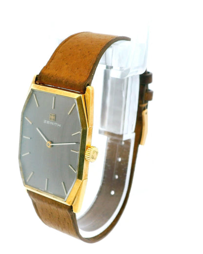 Zenith Octagonal 18k Yellow Gold Taupe Dial Men's Watch