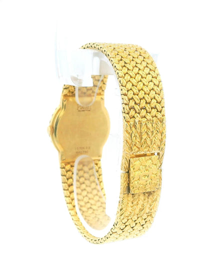 Piaget 15706 D2 Ladies Watch – 18K Yellow Gold, Diamond Bezel, Opal Dial, Quartz