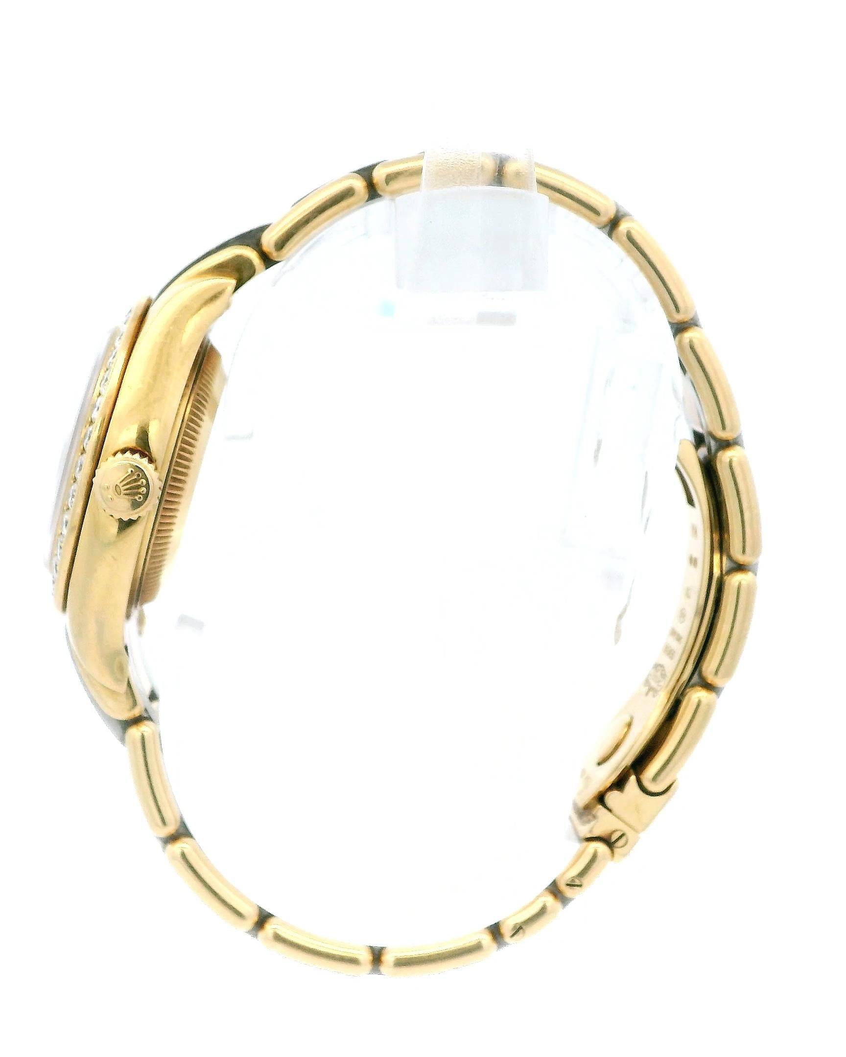 Rolex Pearlmaster 80298 Tricolor Diamond Bezel Ladies Watch