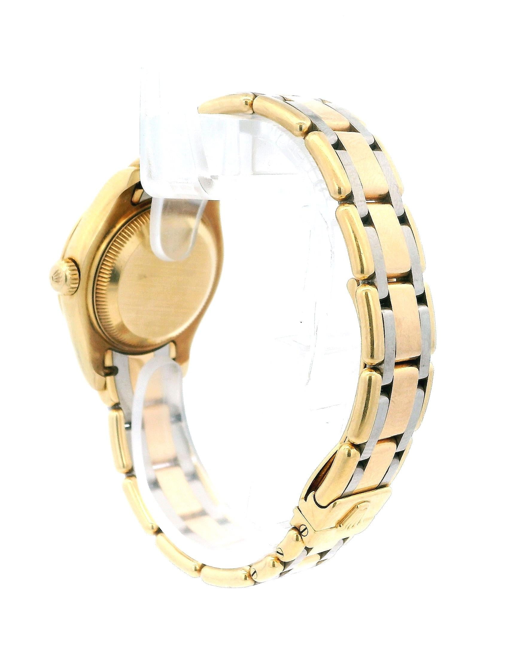 Rolex Pearlmaster 80298 Tricolor Diamond Bezel Ladies Watch