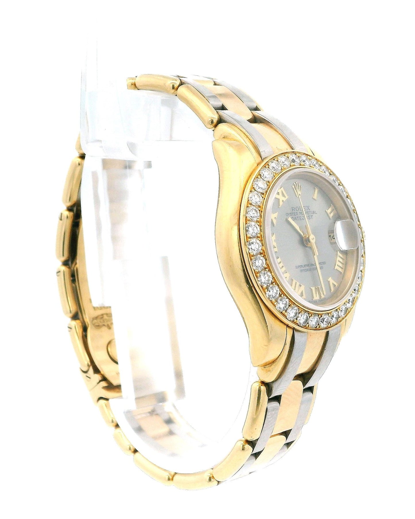 Rolex Pearlmaster 80298 Tricolor Diamond Bezel Ladies Watch