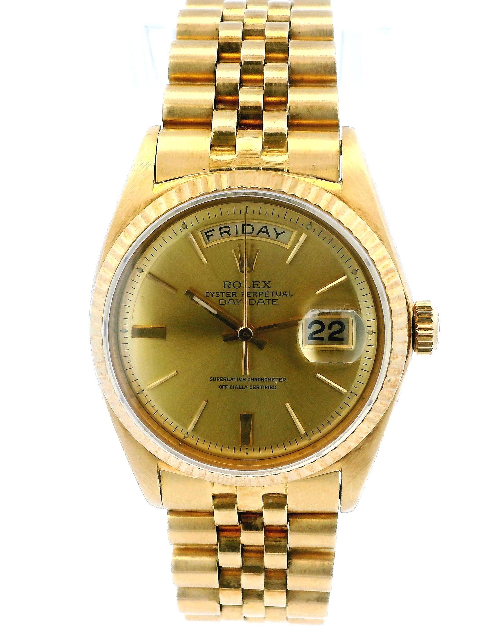 Rolex President Day-Date 1803 Jubilee Bracelet Refinished Dial Vintage Watch