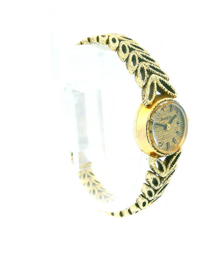 Rolex 14k Textured Dial Bunnyear Textured Band Yellow Gold Ladies Watch