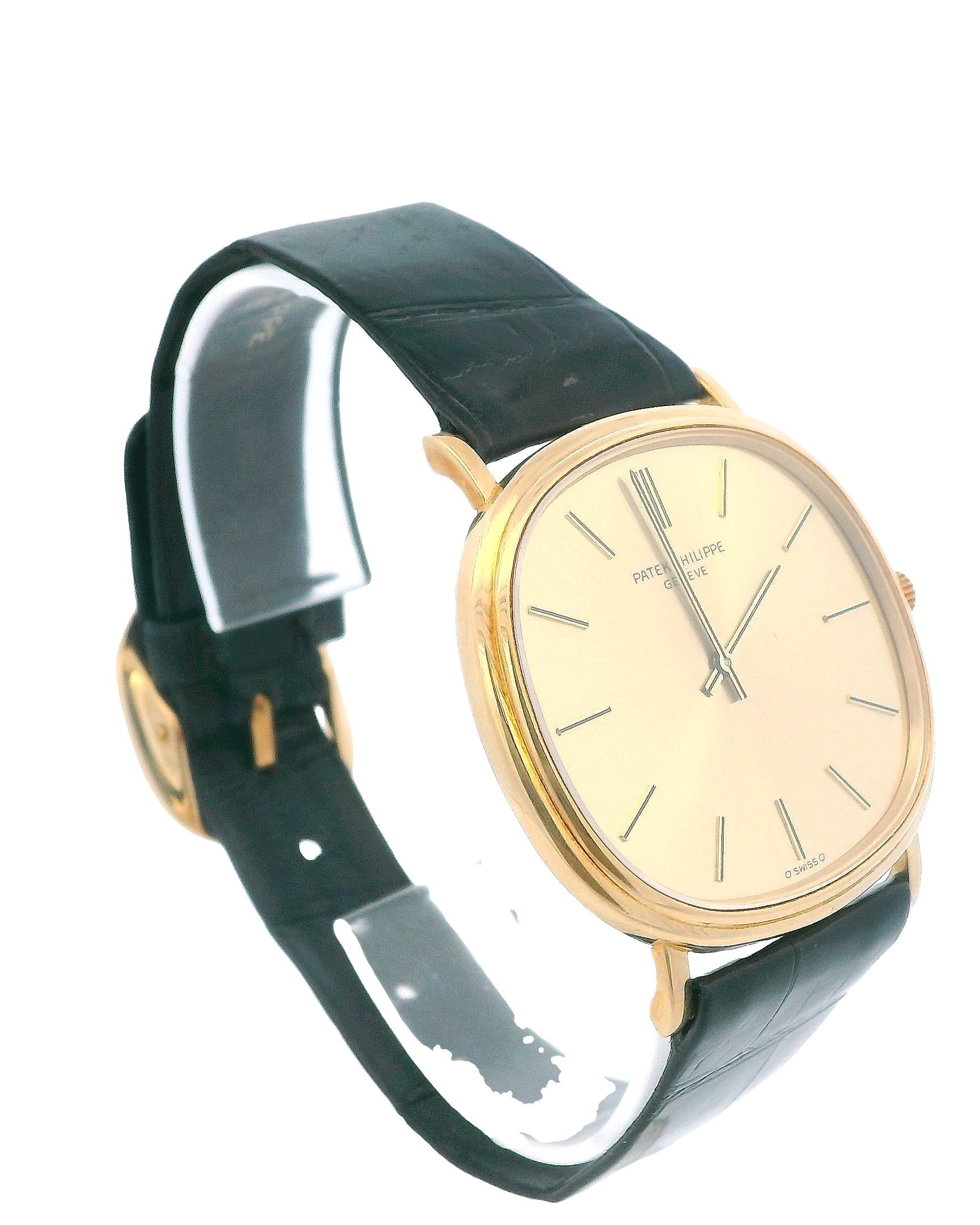 Patek Philippe Wide Ellipse 3739 18k Yellow Gold Watch & Papers