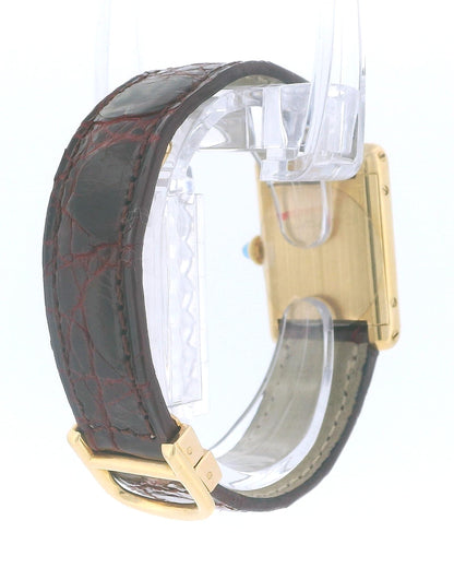 Cartier Tank 78087 Paris 18K Yellow Gold Deployant Buckle Vintage Watch