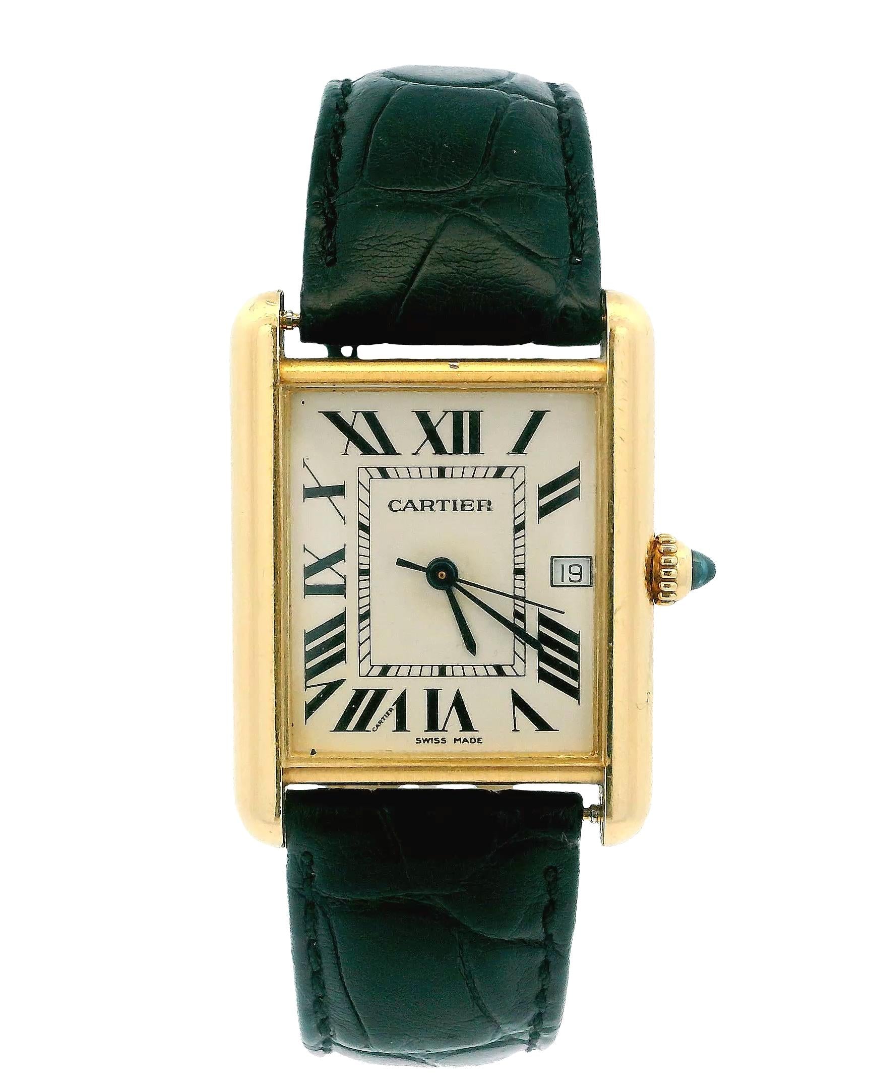 Cartier Tank Louis W1529756 18k yellow gold Custom Strap & Buckle