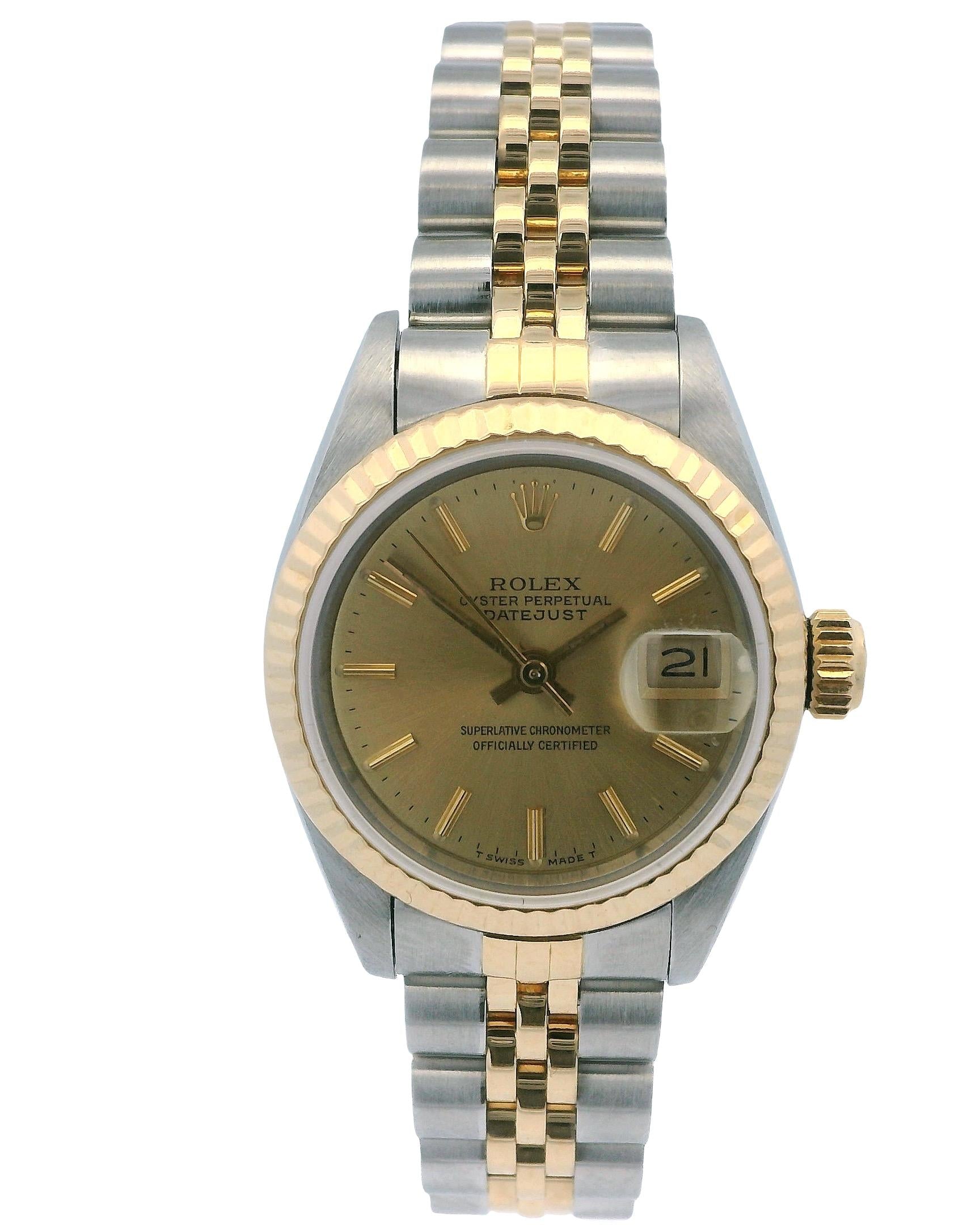Rolex Datejust 69173 Champagne Dial Steel & Yellow Gold Box & Papers