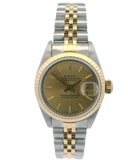 Rolex Datejust 69173 Champagne Dial Steel & Yellow Gold Box & Papers
