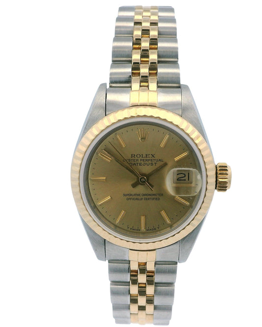 Rolex Datejust 69173 Champagne Dial Steel & Yellow Gold Box & Papers