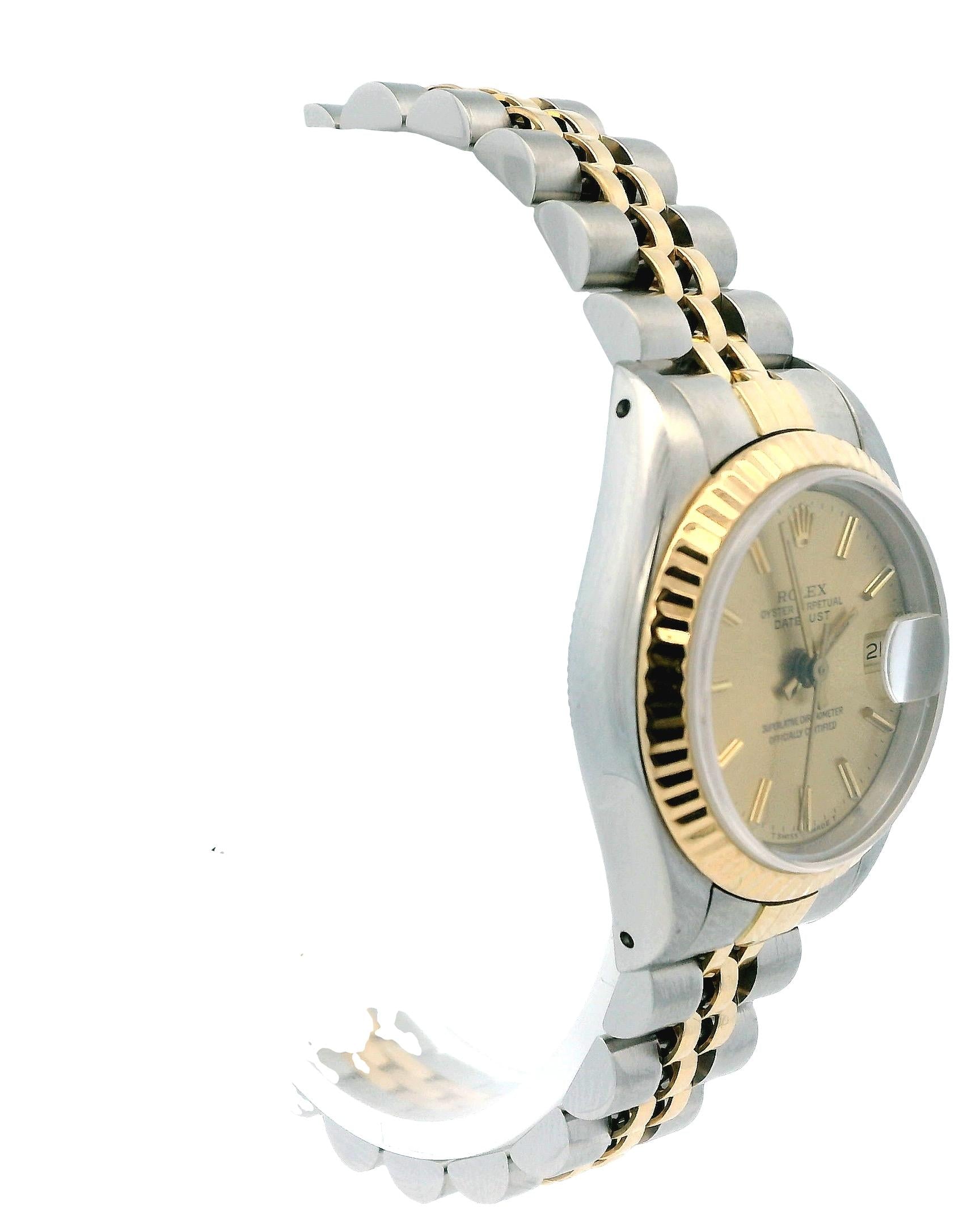Rolex Datejust 69173 Champagne Dial Steel & Yellow Gold Box & Papers