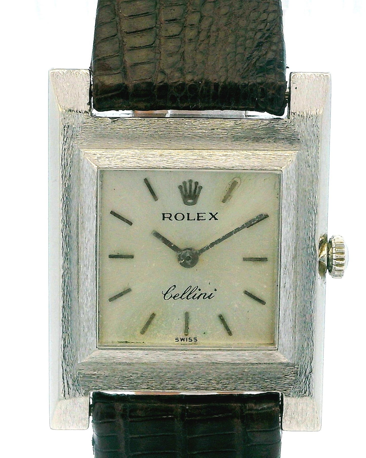 Rolex Cellini 18K White Gold Ultra Thin Texture Case Watch