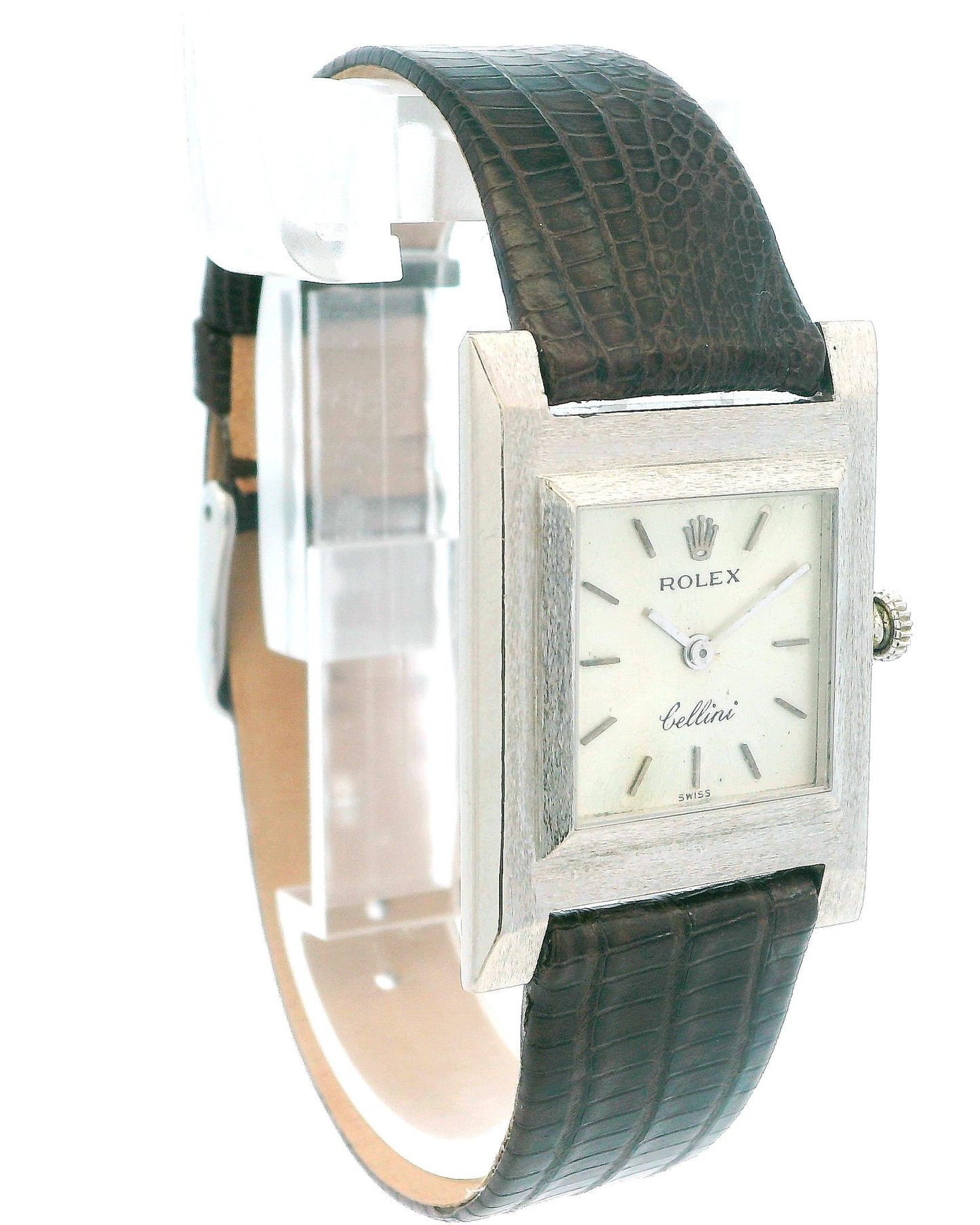 Rolex Cellini 18K White Gold Ultra Thin Texture Case Watch