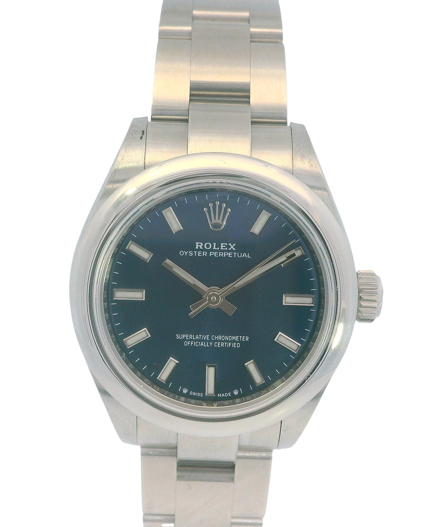 Rolex Oyster Perpetual 276200 Blue Dial Steel Ladies Watch & Card