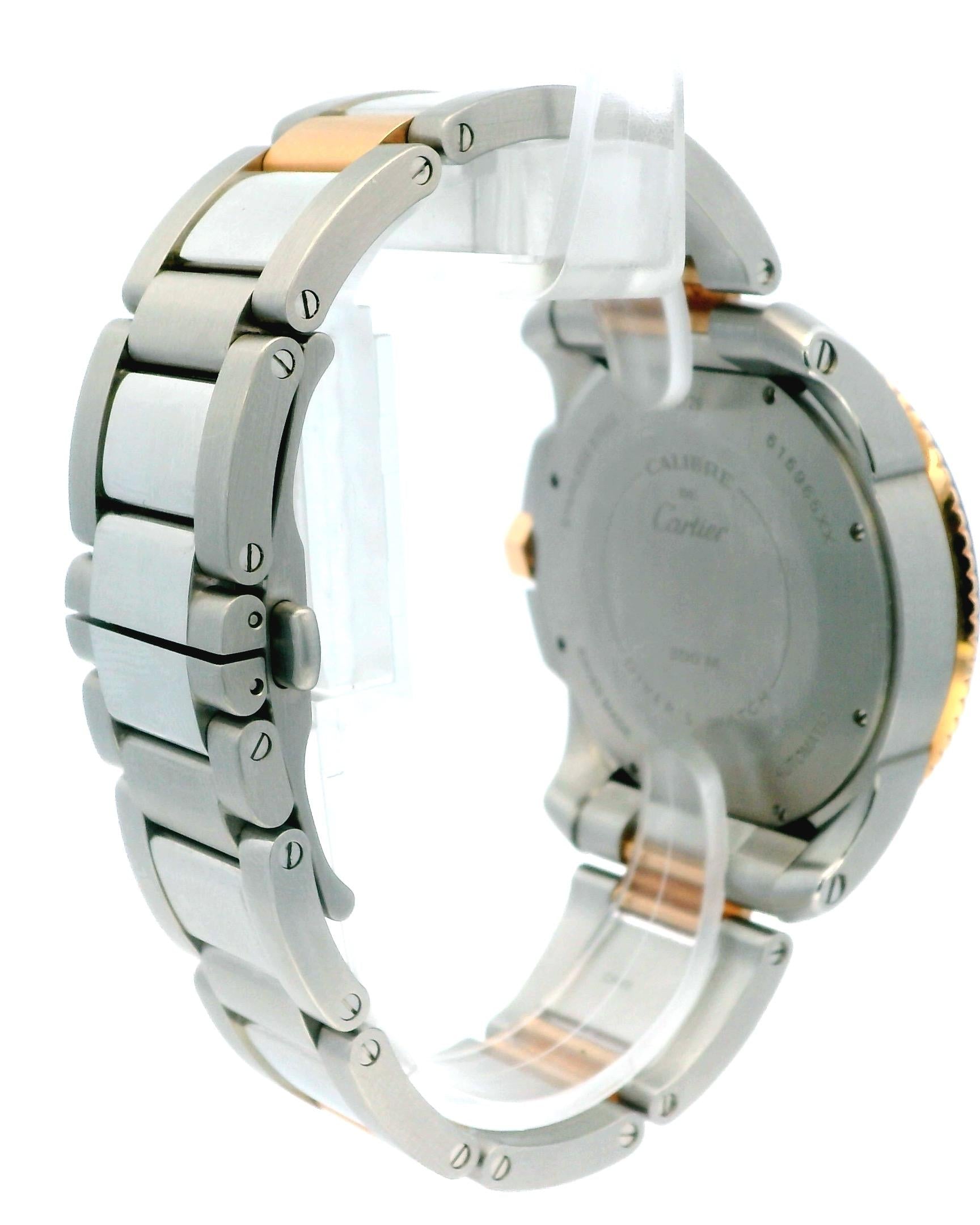 Cartier Calibre 3729 18K Rose Gold & Stainless Steel Blue Dial & Bezel Watch