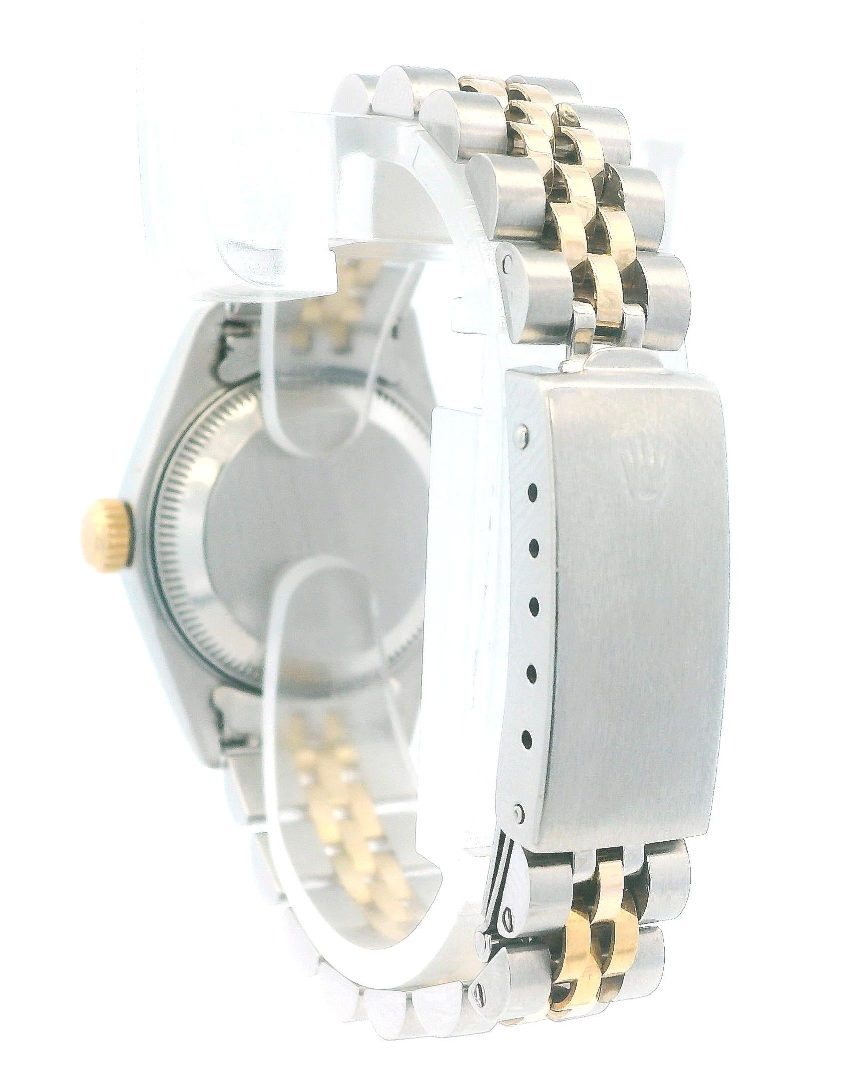 Rolex Datejust 69173 Steel Yellow Gold White Roman Dial Ladies Watch