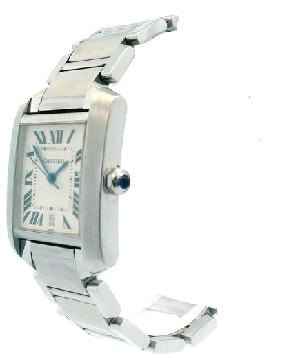 Cartier  Tank Francaise W51002Q3 Stainless Steel Mens Watch