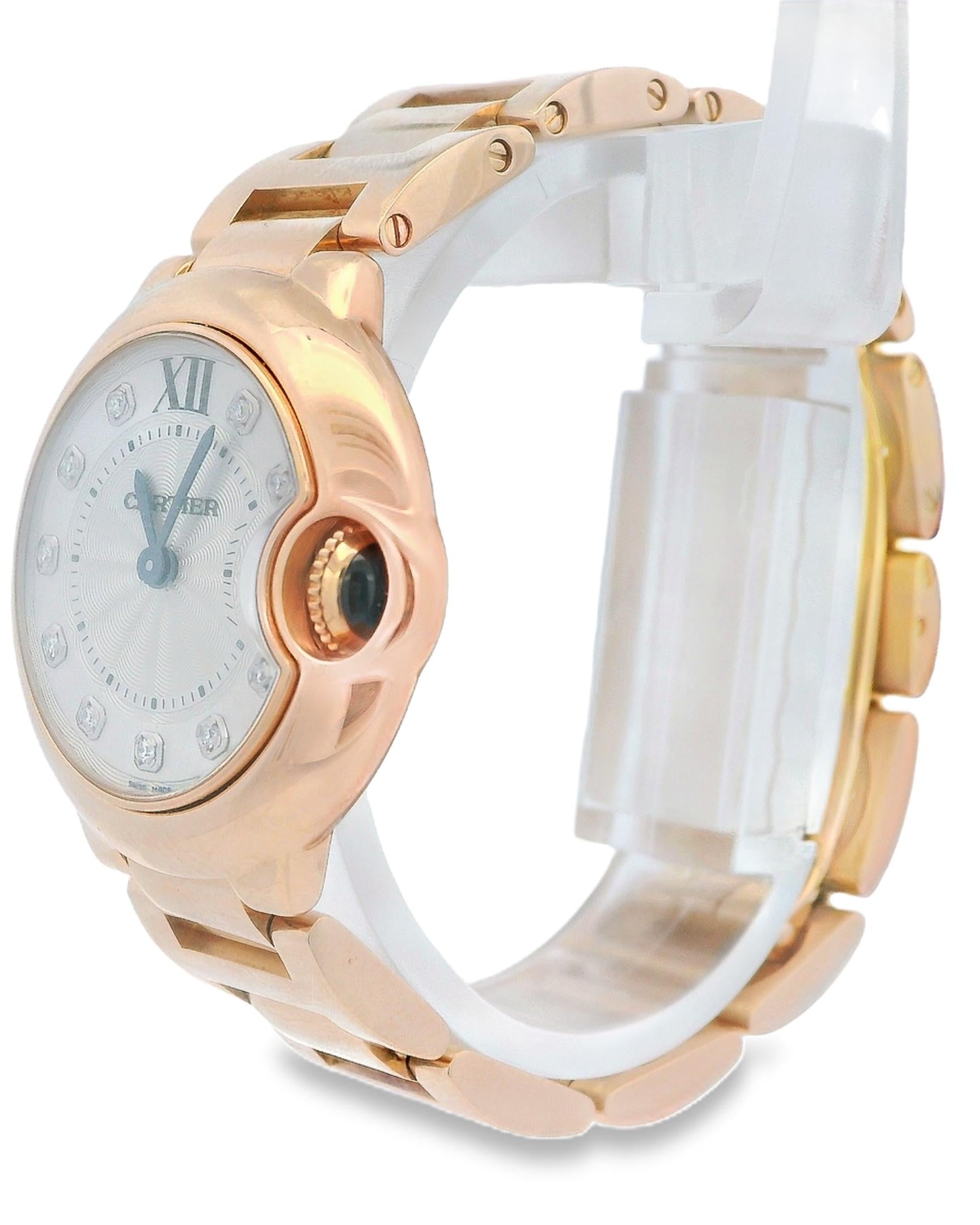 Cartier Ballon Bleu WE902025 18K Rose Gold Diamond watch & Papers