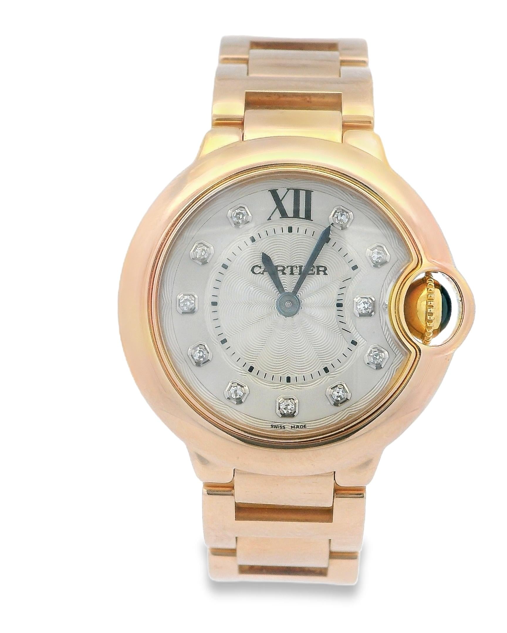 Cartier Ballon Bleu WE902025 18K Rose Gold Diamond watch & Papers