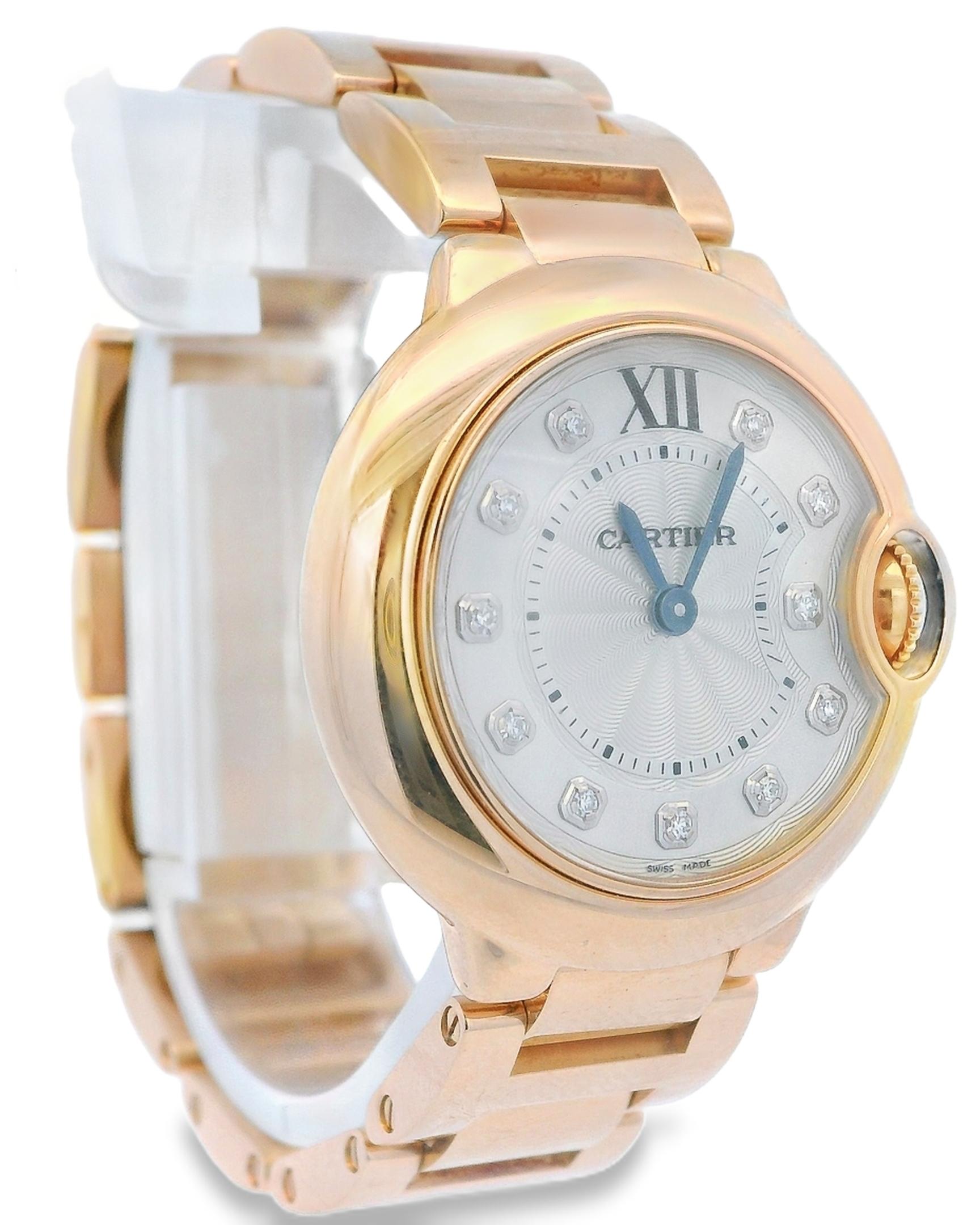 Cartier Ballon Bleu WE902025 18K Rose Gold Diamond watch & Papers