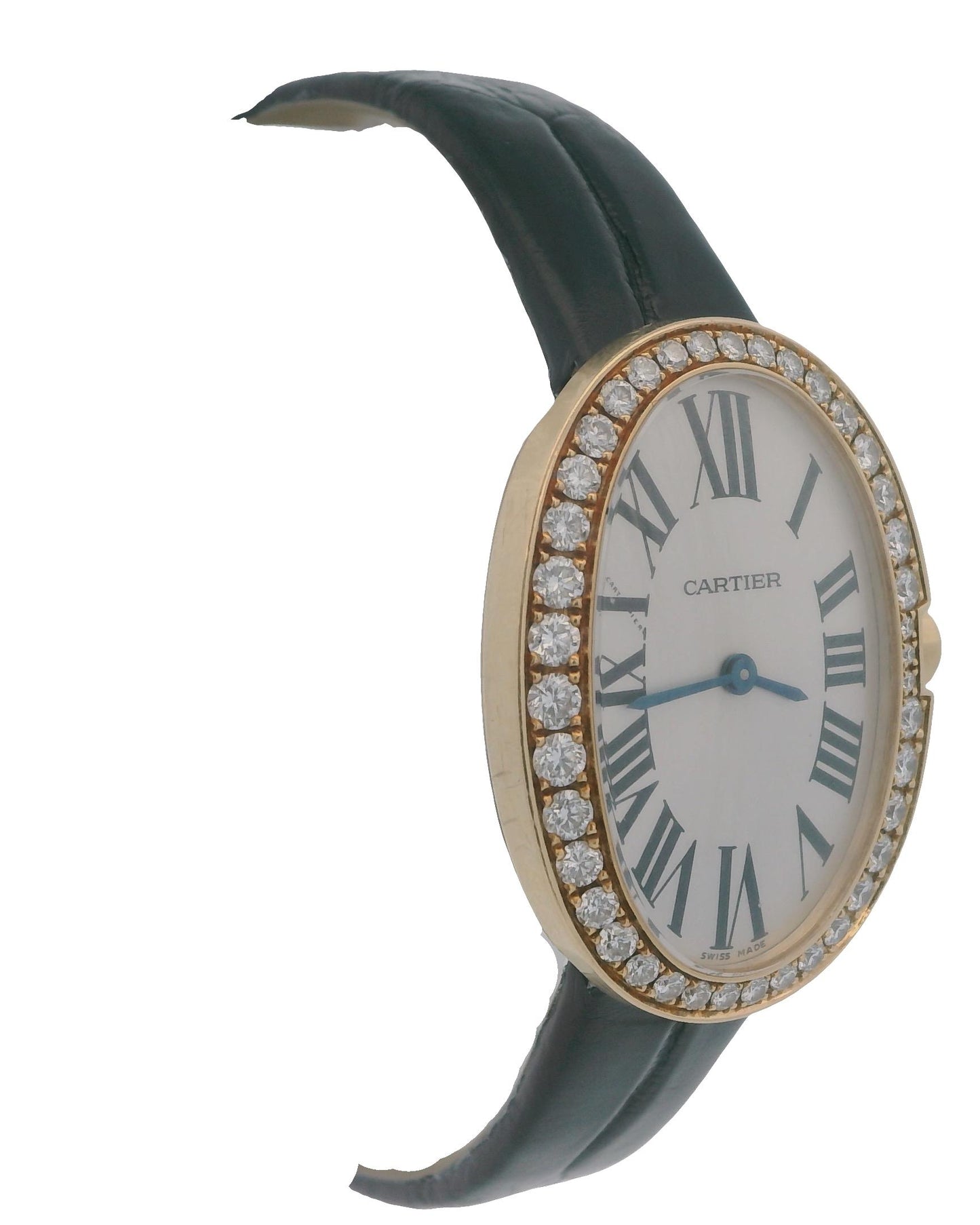 Cartier Baignoire WB520020 18K Yellow Gold Diamond Bezel Ladies Watch & Papers