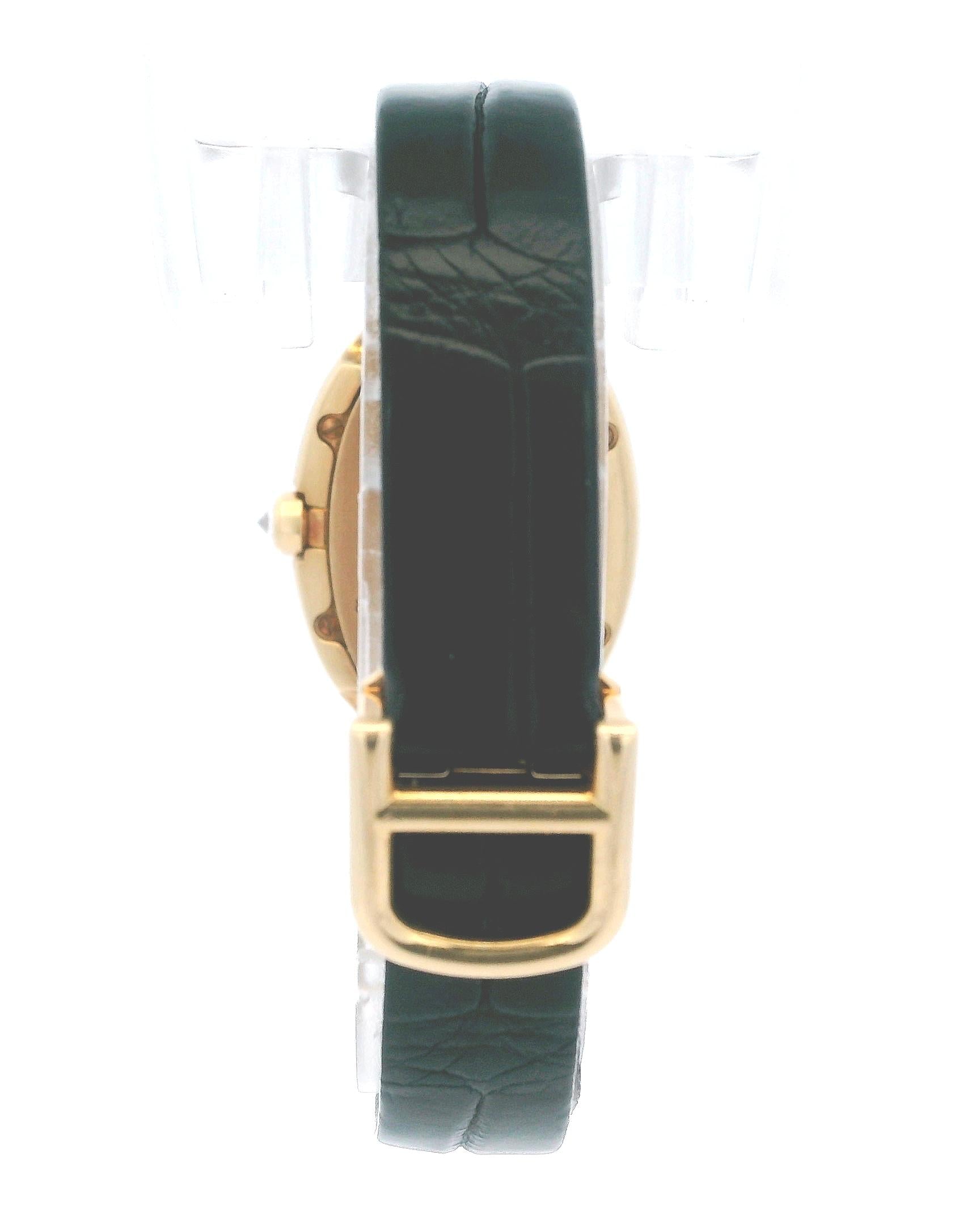 Cartier Baignoire WB520020 18K Yellow Gold Diamond Bezel Ladies Watch & Papers