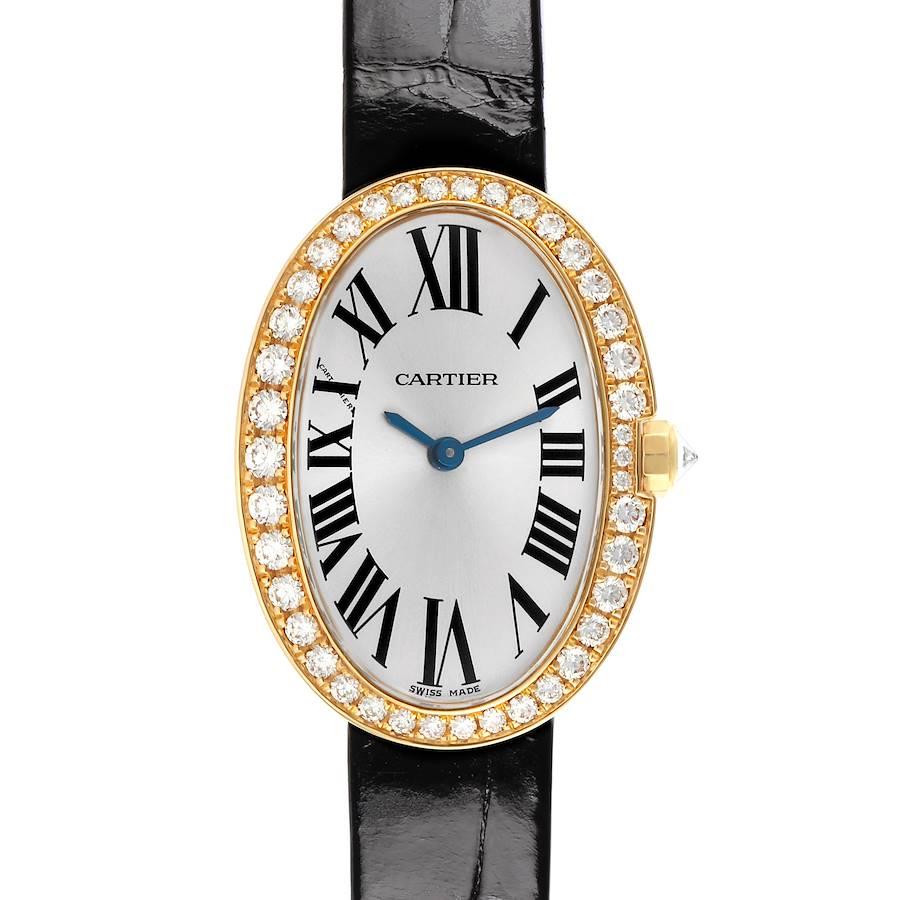 Cartier Baignoire WB520020 18K Yellow Gold Diamond Bezel Ladies Watch & Papers