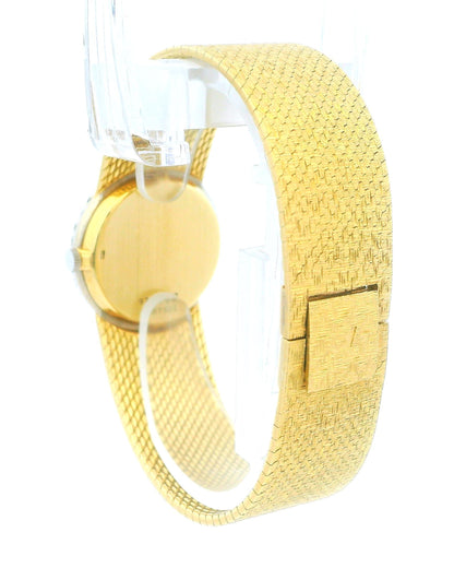 Piaget 9706B68 Rhodochrosite Dial Diamond Bezel Mesh Bracelet in 18K Yellow Gold