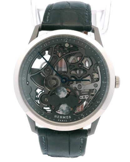 Hermès Slim D'Hermès CA6.841 Titanium/Platinum Watch & Papers