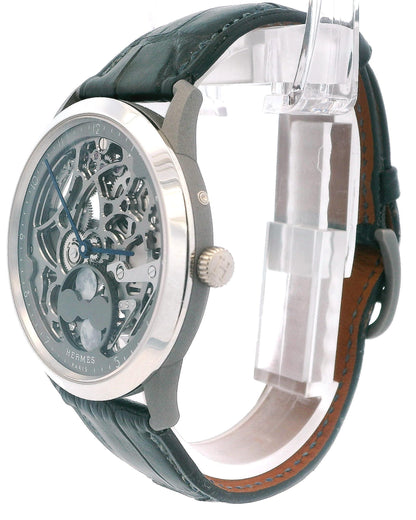 Hermès Slim D'Hermès CA6.841 Titanium/Platinum Watch & Papers