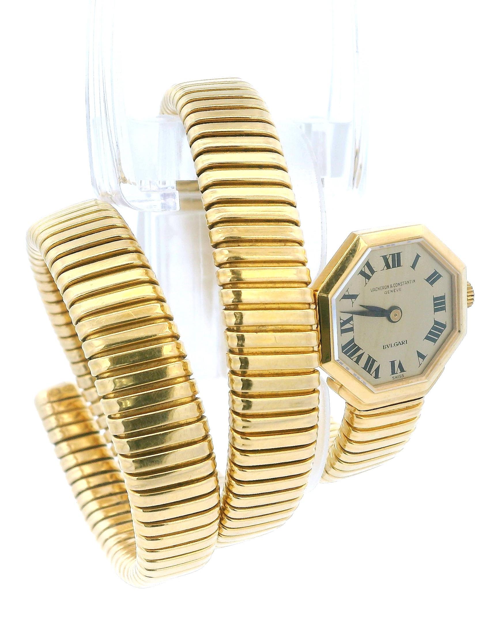 Vacheron Constantin for Bulgari Serpenti Tubogas gold wristwatch, 1960s