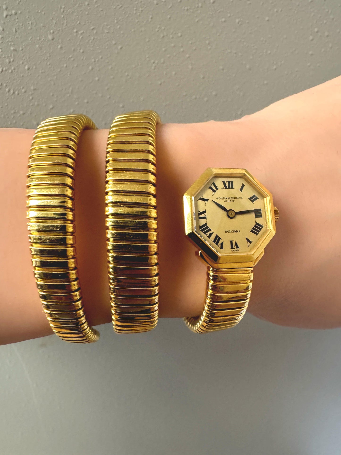 Vacheron Constantin for Bulgari Serpenti Tubogas gold wristwatch, 1960s