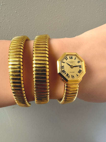 Vacheron Constantin for Bulgari Serpenti Tubogas gold wristwatch, 1960s