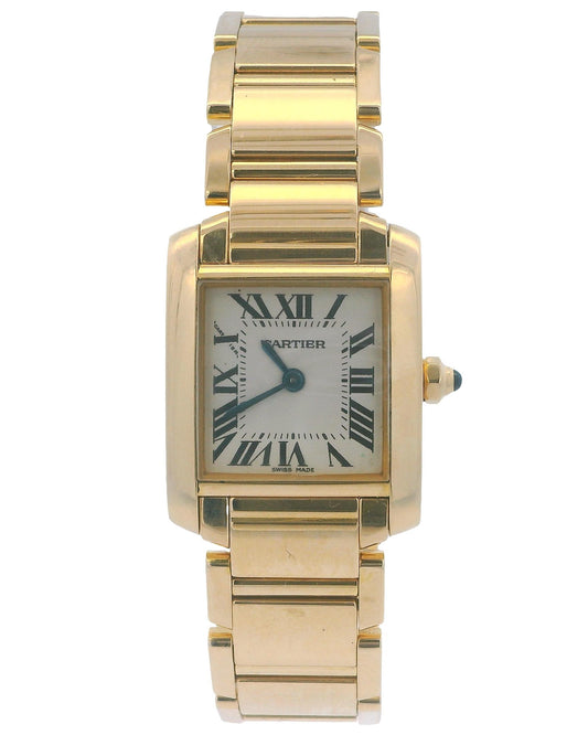 Cartier Tank Française W50002N2 Small 18K Yellow Gold Ladies Watch