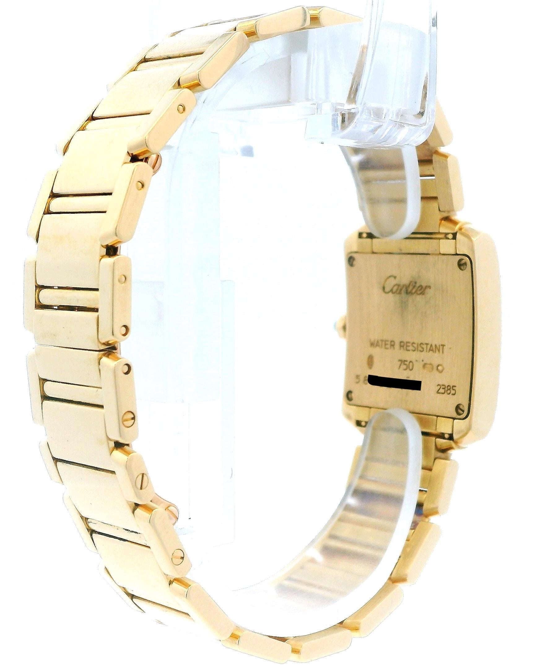 Cartier Tank Française W50002N2 Small 18K Yellow Gold Ladies Watch