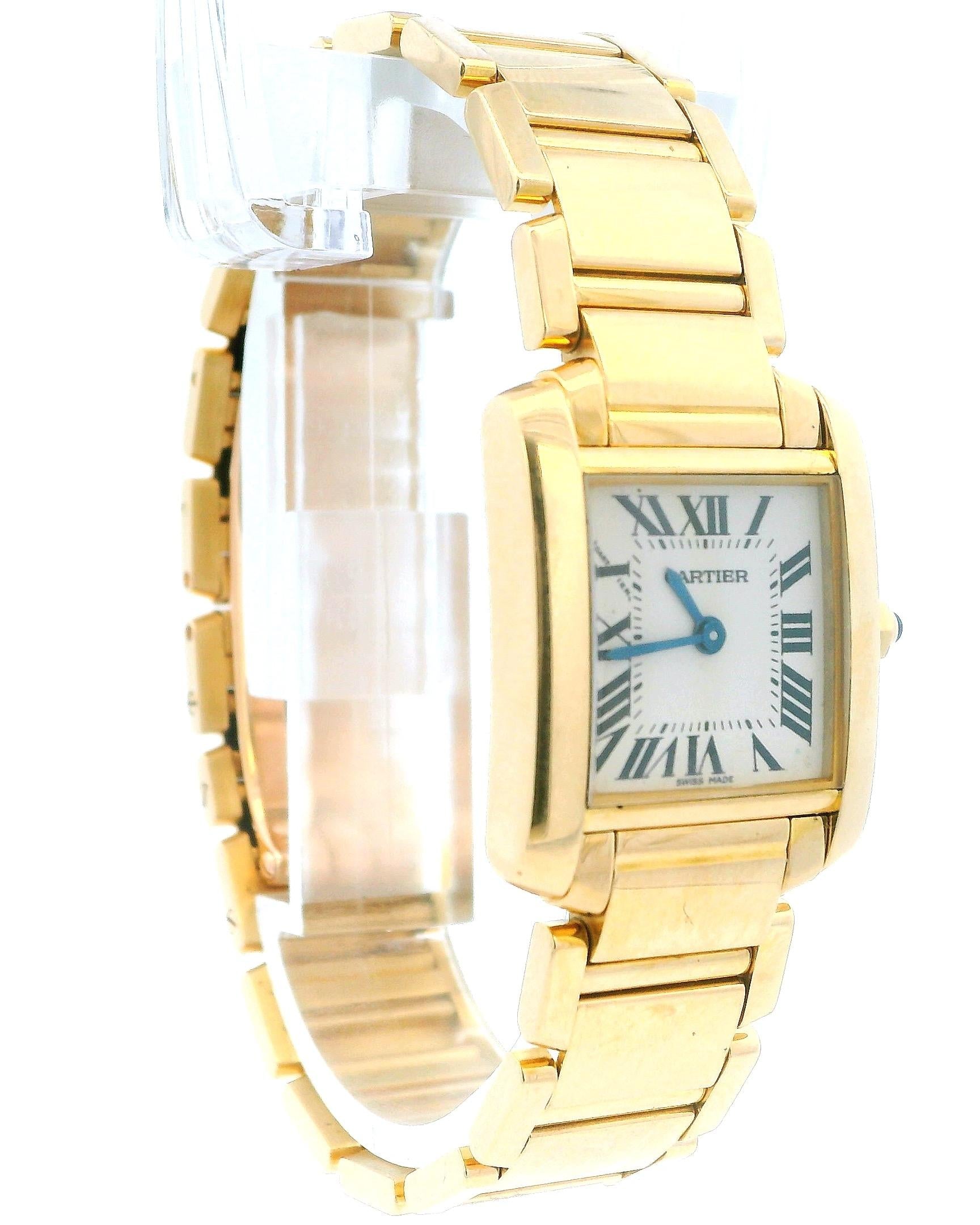 Cartier Tank Française W50002N2 Small 18K Yellow Gold Ladies Watch