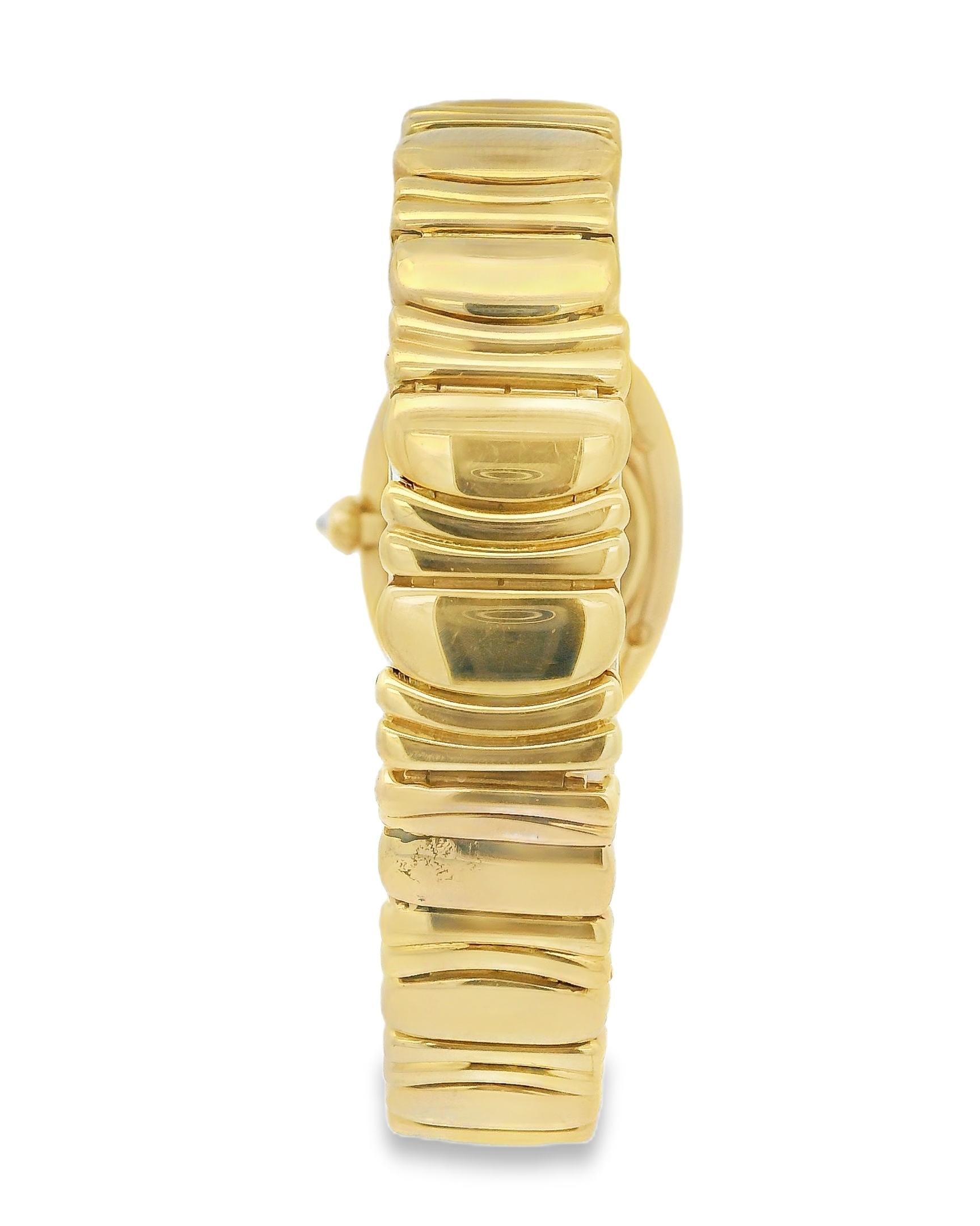 Cartier Baignoire W1506056 18K Yellow Gold Diamond Ladies Watch