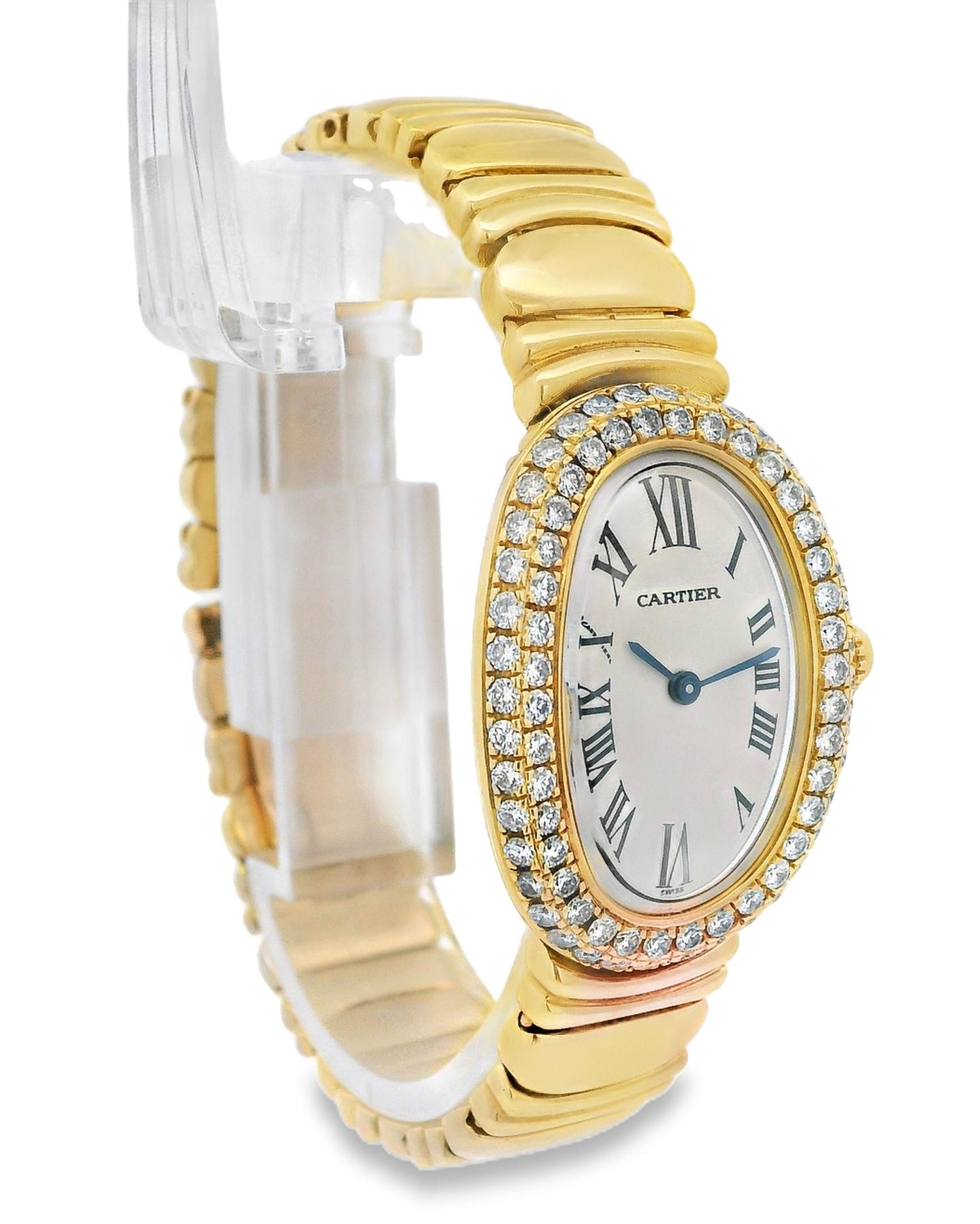Cartier Baignoire W1506056 18K Yellow Gold Diamond Ladies Watch